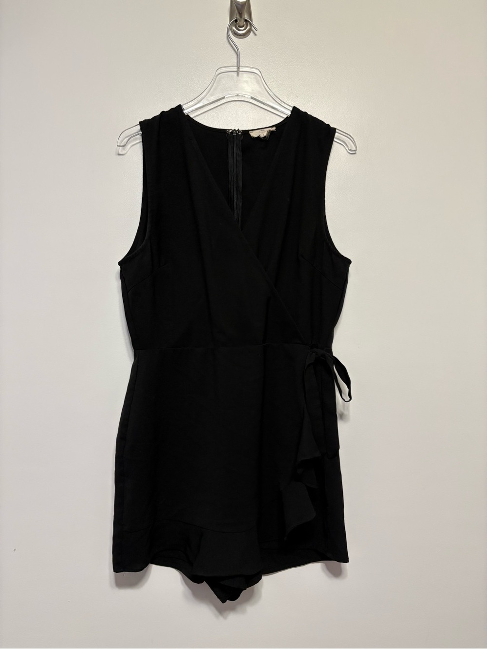 entro Black Sleeveless Wrap-Style Mini Dress